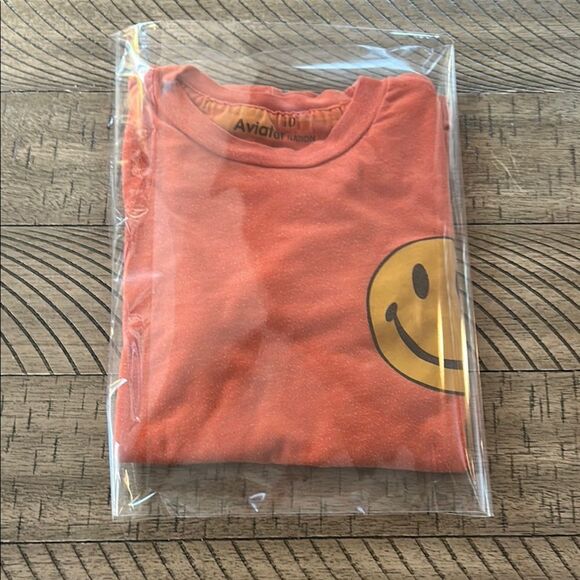 Made in 🇺🇸 Aviator Nation 🏄🏼 Orange 🍊 Yellow 🌞 Smiley 😃 Face Tee - Picture 15 of 17